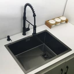 Nano Matte Black Kitchen Sink Above Counter or Undermount Sinks Vegetable Washing Basin Stainless Steel Single Bowl Sink Kitchen
