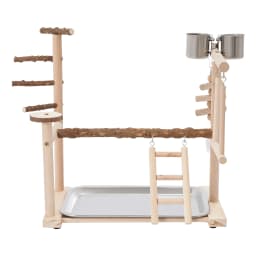 Parrot Bird Play Stand, Wooden Bird Playing Stand, Bird Playground with Ladder and Swing