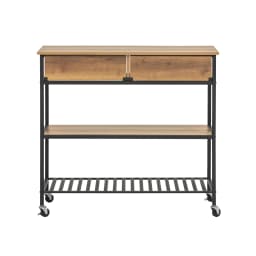 SoBuy FKW112-PF Kitchen Trolley serving trolley Kitchen Shelf with 4 Rolls Hallway Cabinet Sideboard with 2 Drawers and 2 Shelves