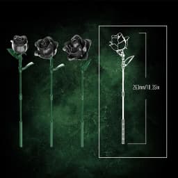 12PC Black Rose Building Blocks Plant Bouquet Simulated Roses Flowers Gothic Decoration Home Display Holiday Gifts Kids Toys