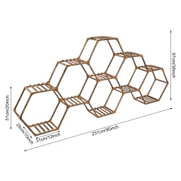 Multi-tier Hexagonal Plant Stand Flower Wood Display Rack Storage Shelf Plant Shelves For Living Rooms Balconies 231*25*97cm