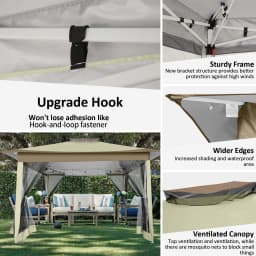 3x3M Waterproof Stable Folding Pavilion,Pop-up Garden Pavilion with 4 sidewalls Mosquito Net,Party tent,Double roof For Garden