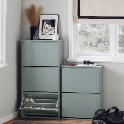 SoBuy FSR165-H 3 flap shoe shelf shoe cabinet narrow shoe rack with 6 shelf surfaces shoe chest of drawers
