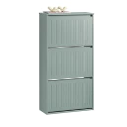 SoBuy FSR165-H 3 flap shoe shelf shoe cabinet narrow shoe rack with 6 shelf surfaces shoe chest of drawers