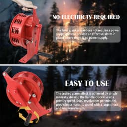Air Raid Alarm Air Raid Siren Hand Crank Siren Aluminium Alloy 120dB Alarm Air Raid Tornado Siren Horns Alarm for Emergency
