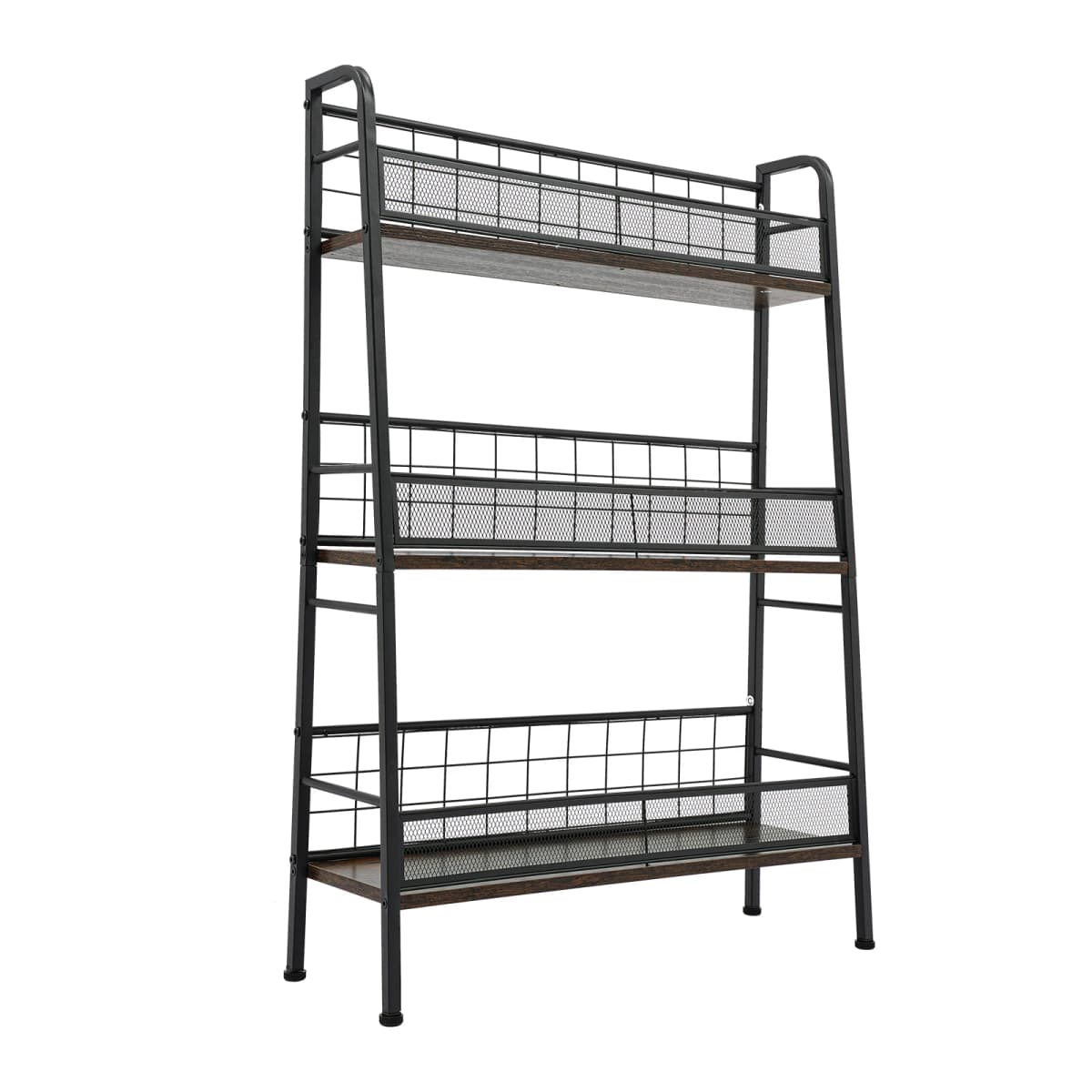 3-tier Record Storage Shelf with 4 Adjustable Feet Record Holder for Placing Letters, Magazines, Books