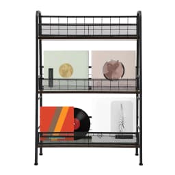 3-tier Record Storage Shelf with 4 Adjustable Feet Record Holder for Placing Letters, Magazines, Books