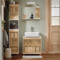 SoBuy BZR127-W High wardrobe bathroom wardrobe bath wardrobe narrow bathroom shelf bathroom wardrobe bathroom furniture BHT approx. 33x165x33