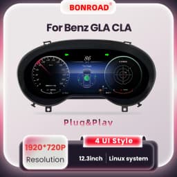 Bonroad Linux 12.3'' 1920*720P Dashboard Digital Instrument Cluster Speedometer Display for Benz a Class W176 Gla X156 Cla X117