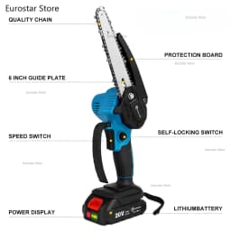OTOOLSION Brushless Cordless Saw 6 Inch Powerful 20V Portable Brushless Cordless Chain Saw for Wood Cutting and Pruning Trees