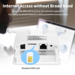 KuWfi Outdoor CAT4 4G Modem 2.4G WiFi Router LTE Router 2x Detachable Antennas with SIM Card Slot POE Port IP65 AP Mode 10 Users