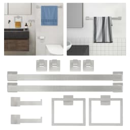 Stainless Steel Bathroom Towel Bar Set 10-Pieces Bathroom Accessories Set Modern Wall Mounted Towel Bar Set For the Bathroom
