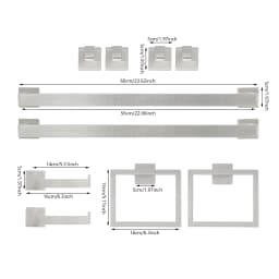 Stainless Steel Bathroom Towel Bar Set 10-Pieces Bathroom Accessories Set Modern Wall Mounted Towel Bar Set For the Bathroom