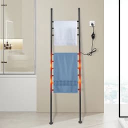 150W Electric Towel Warmer Stainless Steel Waterproof Fast Heating - 9-Bar Baked Paint & IPX4& 45-70℃ Precision Control