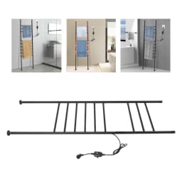 150W Electric Towel Warmer Stainless Steel Waterproof Fast Heating - 9-Bar Baked Paint & IPX4& 45-70℃ Precision Control
