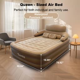 2 Persons Folding Inflatable Mattress Camping Home Indoor Outdoor Air Cushion 48cm High Bed Lazy Laying Soft Skin-friendly
