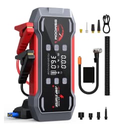YUSMAN 5000A Peak Car Jump Starter, 150PSI Air Compressor, Portable Flashlight, Power Bank for 12V Cars