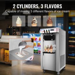 SIHAO Soft Ice Cream Machine Commercial Soft Ice Cream Maker Machine Ice Cream Machine for Restaurants Bars Cafes Bakeries