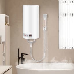 50L Electric Water Heater, 2000W Vertical Water Heater with Digital Display & Faucet, Wall Mounted for Bathroom Kitchen