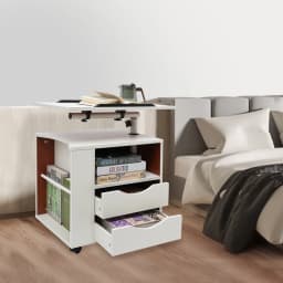 Functional Rotating Bedside Table Multi-functional Bookshelf Multi-functional Reading Shelf 3 Tiers Mount Type Floor Standing
