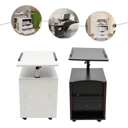 Functional Rotating Bedside Table Multi-functional Bookshelf Multi-functional Reading Shelf 3 Tiers Mount Type Floor Standing