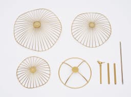 3 Tier Gold Fruit Tray Bowl Holder Storage Basket Open Hollowed-Out Design Bird Lotus-Leaf-Shaped for Placing Apple Pear Orange