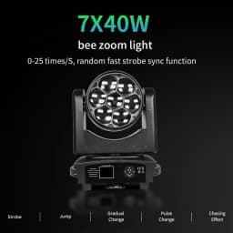 Bee Eye 7x40W 4 In1 RGBW LED Beam + Wash Zoom Testa Mobile DMX per NightClub Dj Disco Party Bar Stage Lighting