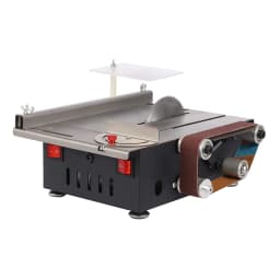 Circular Table Saw and Belt Sander| 2-in-1 Multi-function Mini Bench Saw with 4 Saw Blades,10 Sanding Belts| 7-gear Speeds