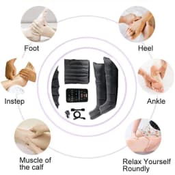 Air Compression Massage System 6 Chambers Whole Body Massager Compression Pump Recovery Boots Foot Leg Massage Machine AirWrap