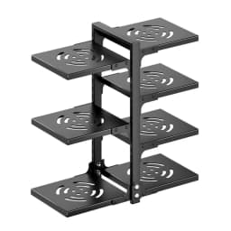 Kitchen Under Sink Storage Pot Holder Multilayer Frying Pan Rice Cooker Storage Rack Adjustable Countertop Floor Storage Shelf
