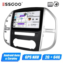 ESSGOO 10.1" Wireless Carplay Android 14 Car Radio For Benz Vito 3 W447 2014-2020 GPS SAT Navi WIFI RDS FM BT Multimedia Player
