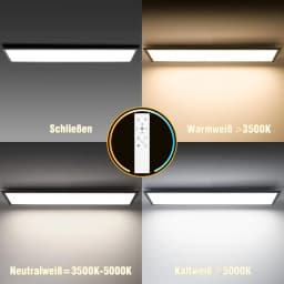 120x30 LED Ceiling Light RGB with Remote, 40W 4800LM Dimmable, Memory Function, 3000K-6500K for Living Room, Bedroom & Office