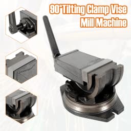5 Inch Cast Iron Clamp Vise 24KN 360/90° Swivel/Tilt Precision Milling CNC Machine Durable