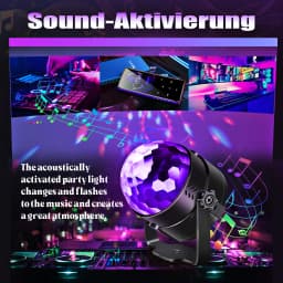 U'King 8PCS UV LED Stage Disco Light Rotating DJ Ball Strobe Remote Sound Control Magic Ball Light Party Club Effect Stage Light