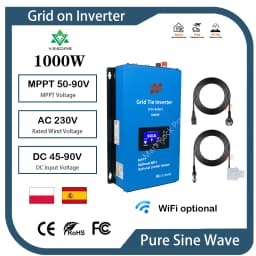 1000W Solar Limit Sensor Grid on Inverter DC 24/48V & AC 230V Built-in WiFi with LCD Display Household Solar Grid Tie Converter