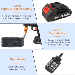 High Pressure Washer 35Bar Spray Water Gun For Cleaning Car Patio Window Lawn Pool Multifunctional puzzle Self Priming Design