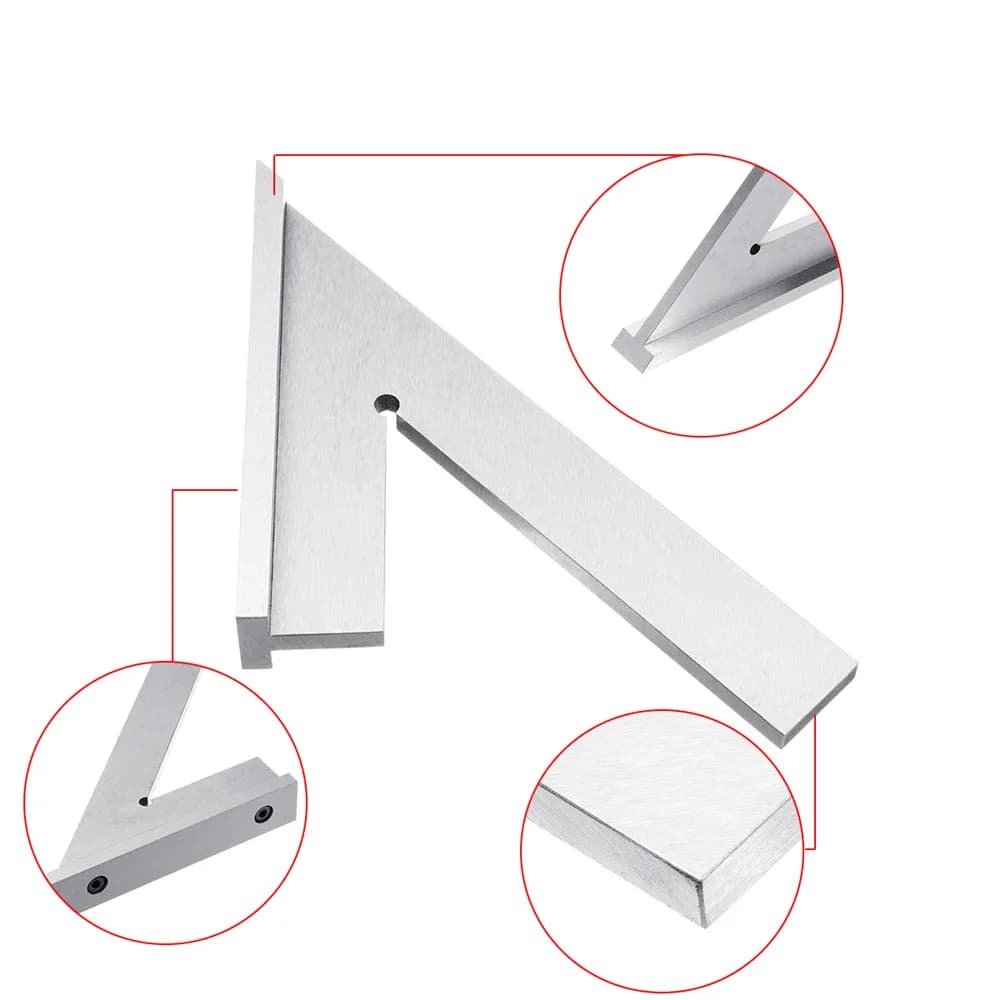 Stainless Steel 45 Degree Miter Angle Corner Ruler Wide Base Gauge Woodworking Square Angle Measuring Tool 150x100mm