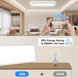 LED Panel Light 120x30 Dimmable with Remote, 40W 4400LM Ceiling Lamp with Memory, 3000K-6500K for Living Room & Bedroom