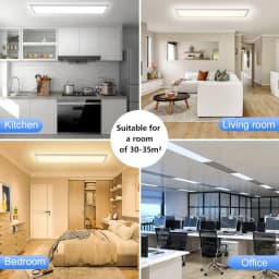 LED Panel Light 120x30 Dimmable with Remote, 40W 4400LM Ceiling Lamp with Memory, 3000K-6500K for Living Room & Bedroom