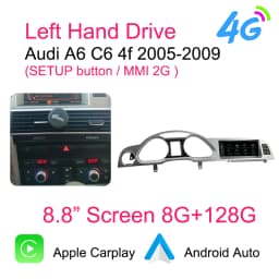 AUTOTOP 8G+128G Android 13 Car Multimedia Player For Audi A6 C6 4F 2005-2012 MMI 2G 3G Carplay Android Auto GPS Navi 4G Wifi BT