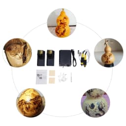 60W Pyrography Wood Burning Kit with 19 Tips, Digital Temperature Control, and Complete Accessories for Leather, Wood, and