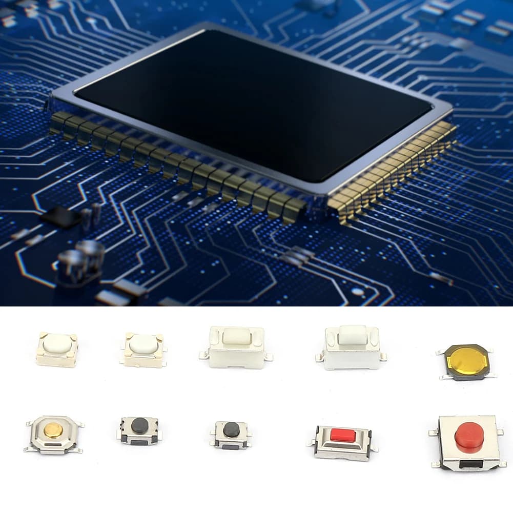 250 pcs Remote Control Tactile Push Switch Kit Mixed 10 Types Multiple Purposes Button for Tactile Car Switch Kit