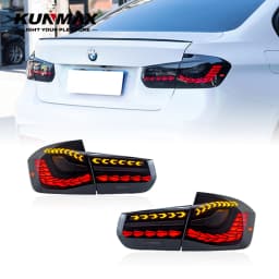 2PCs LED Taillights for BMW 3 Series F30 F80 2013-2018 Sequential Turn Signal Start-up Animation Dynamic Turning Signals Flowing Water Flicker DRL Fog Reverse Brake Tail Lamps Left and Right Rear Lamps Plug and Play Car Tail Light Assembly