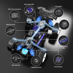 JIUSI WB12 PRO 1/12 Racing Car 4WD 80km/h Brushless 2.4G Remote Control Car Competitive Off-road Car All Terrain Vehicle