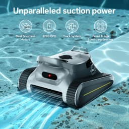 Seauto Cordless Pool Vacuum Robot 180 Mins Running Wall Climbing for Above Ground & Inground Pools Up to 2150 sq. ft.