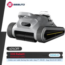 Seauto Cordless Pool Vacuum Robot 180 Mins Running Wall Climbing for Above Ground & Inground Pools Up to 2150 sq. ft.