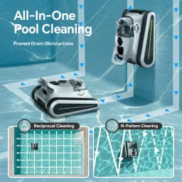 Seauto Cordless Pool Vacuum Robot 180 Mins Running Wall Climbing for Above Ground & Inground Pools Up to 2150 sq. ft.