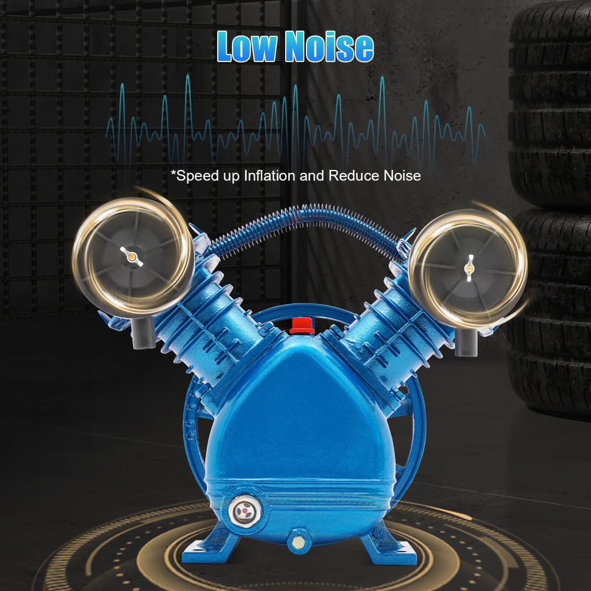 High-Efficiency 2200W Air Compressor Pump, 8 Bar Pressure, 8.8CFM Air Supply, Cast Iron Body, Low Noise & Fast Cooling