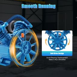 High-Efficiency 2200W Air Compressor Pump, 8 Bar Pressure, 8.8CFM Air Supply, Cast Iron Body, Low Noise & Fast Cooling