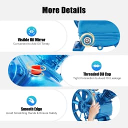 High-Efficiency 2200W Air Compressor Pump, 8 Bar Pressure, 8.8CFM Air Supply, Cast Iron Body, Low Noise & Fast Cooling